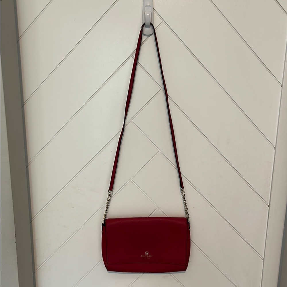 Kate Spade Red Crossbody Bag with Minimalist Design